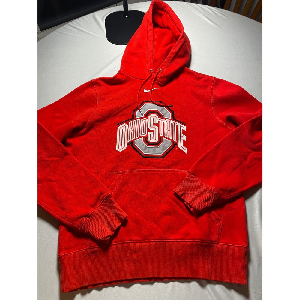 Nike Ohio State Buckeyes Hoodie Mens Small Red Embroidered Pullover 24818X-OS1